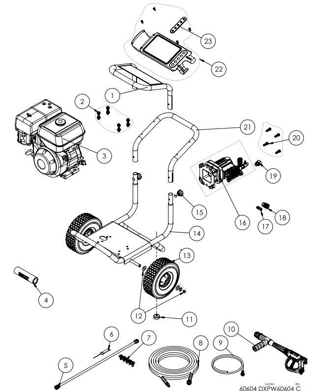 DEWALT 60604 pressure washer replacement parts